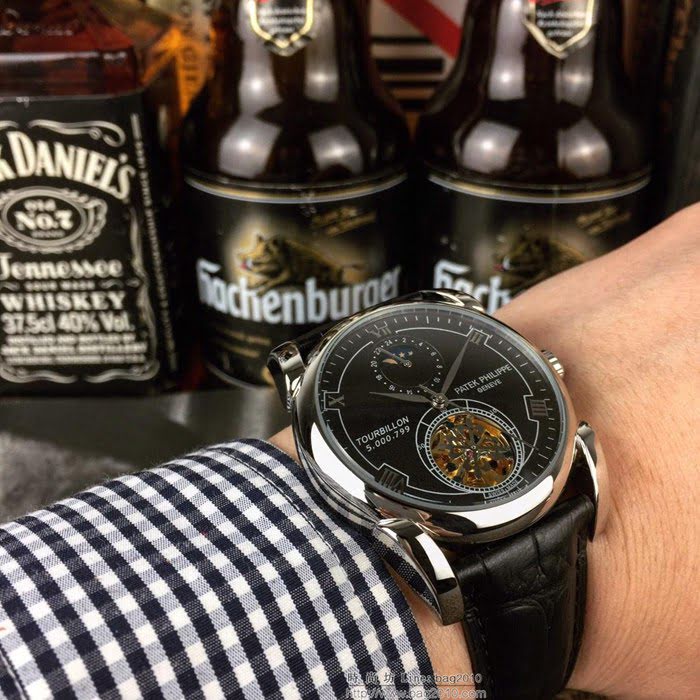 百達翡麗PATEK PHILPPE 全自動機械 牛皮錶帶 男士腕表  wssb3471